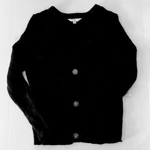 Time and Tru Black Button Cardigan